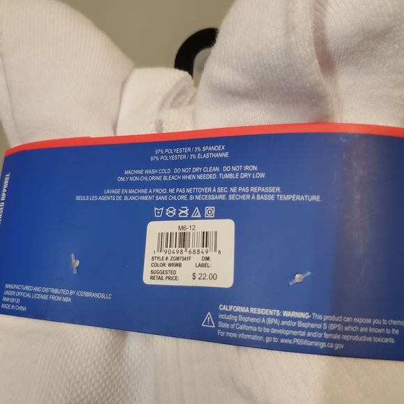 NBA Official Crew Socks 6 Pairs Size 6-12 - Picture 3 of 4